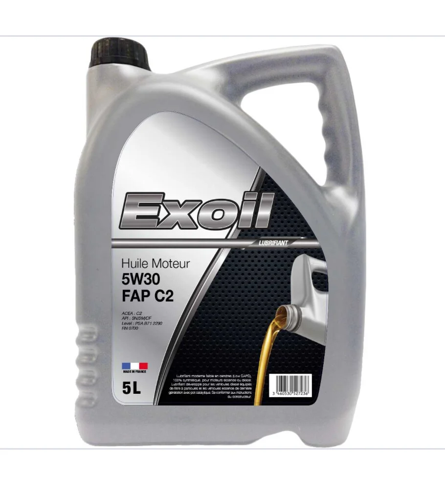 Exoil - huile moteur Exoil 5W30 FAP C2 spécial PSA 5 L
